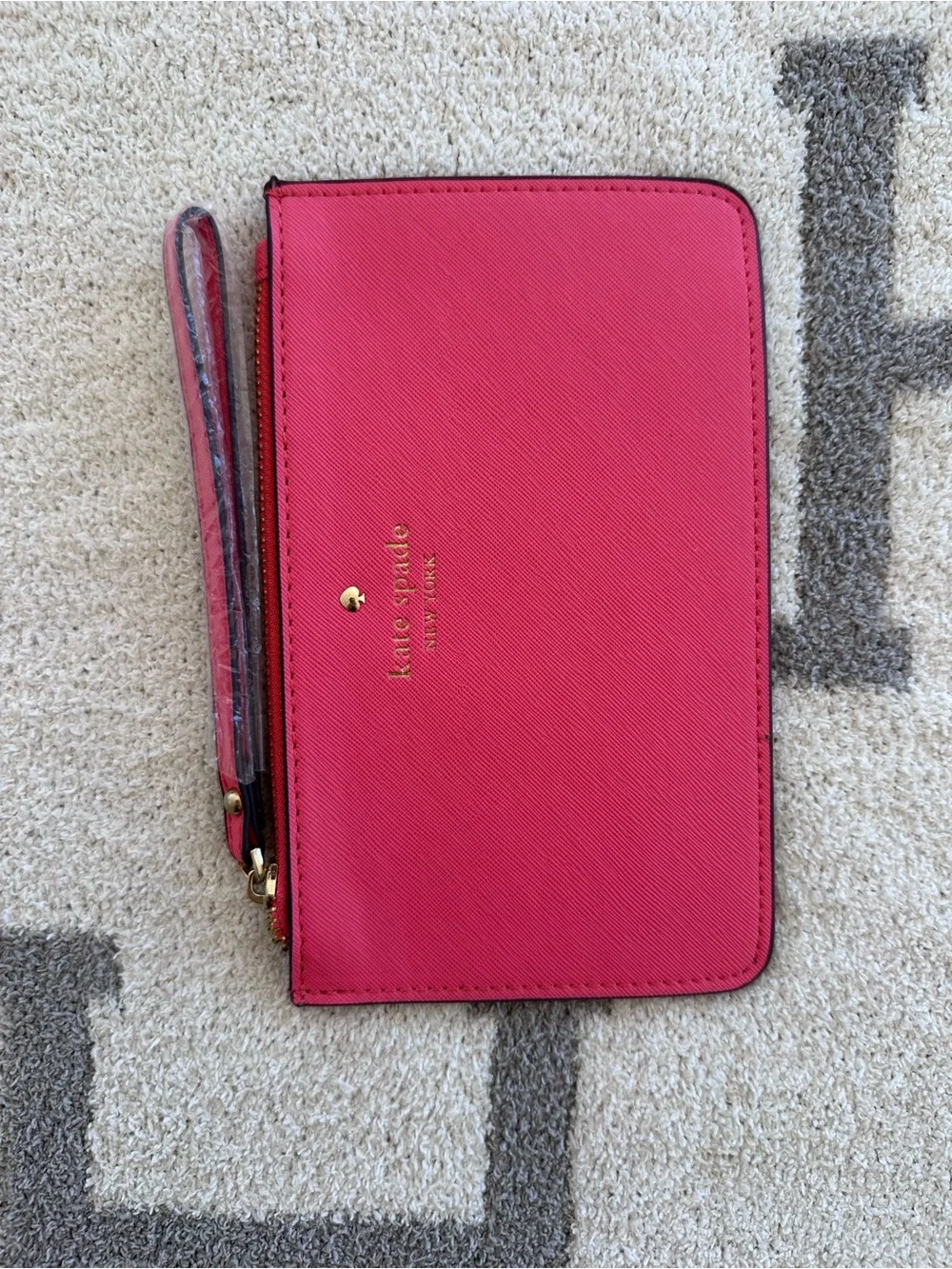 kate spade Pink-Red Saffiano Wristlet Clutch